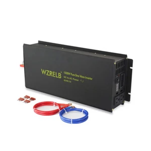 Power Converter 1500W Pure Sine Wave Inverter 12v 24v to 120V Car Solar Home RV - Picture 1 of 7