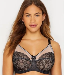 Wacoal Bra Size 38G Retro Chic Full Figure Underwire Black Bra New 855186 NWT - Picture 1 of 8