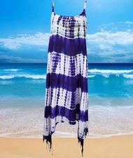 Womens Maxi Dress, Boho Strap Long DRESSES, Summer Tie Dye Hippie Chic DRESS S