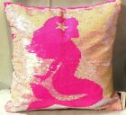 New Pink Mermaid Pillow Sequin Colour Changing Pillow Cover Reversible Home Girl
