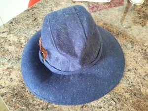 "MITZI" BOUTTIQUE OF LONDON BLUE DENIM TRILBY 21 INCHES INSIDE BAND - Picture 1 of 6