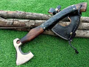 Custom Handmade Carbon Steel Viking Axe Bearded Axe With Rose Wood Handle Axe - Picture 1 of 3
