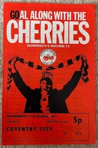 BOURNEMOUTH & BOSCOMBE v COVENTRY CITY (FRIENDLY) 3rd MARCH 1971 - Picture 1 of 3
