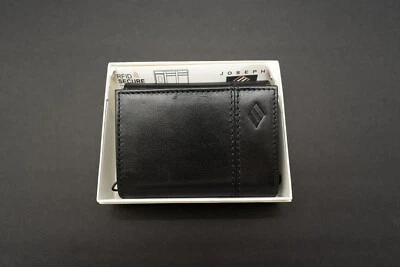 TOTALMENTE NUEVO Joseph Abboud Hombre Cartera de Cuero Negro Protección RFID Tríptico Foto 1 de 4