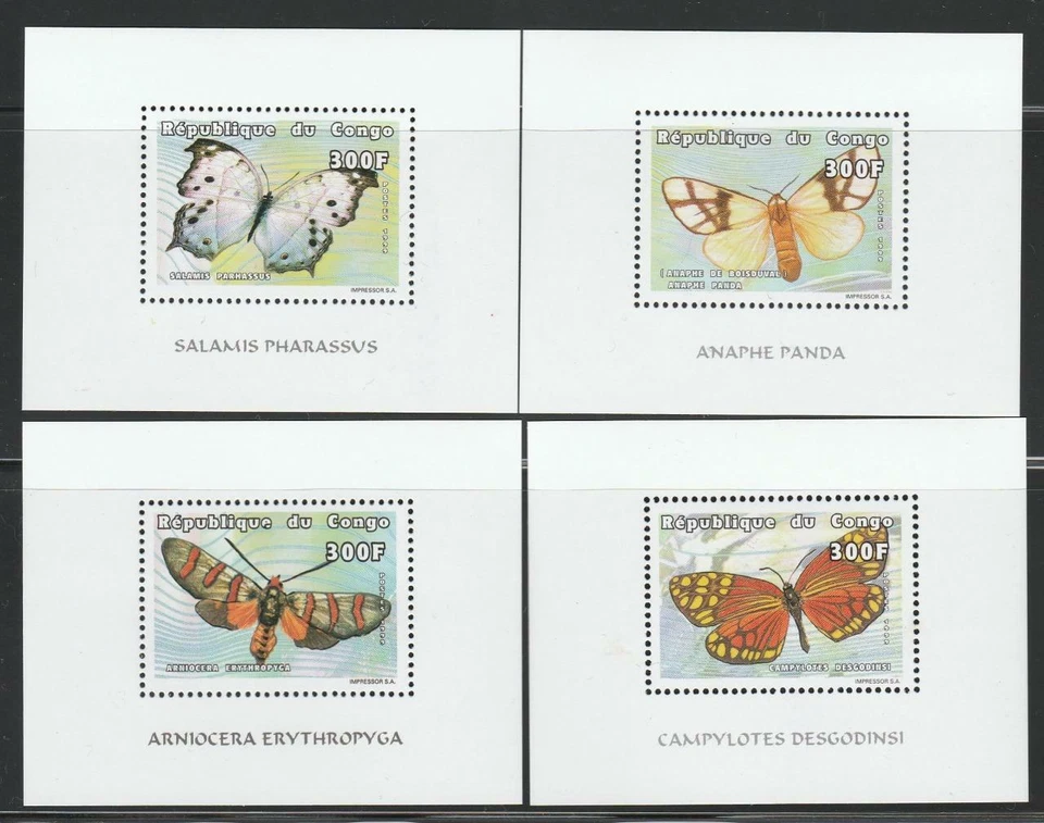 CONGO INSECTS BUTTERFLIES STAMPS 1999 BUTTERFLIES DELUXE  MNH - IB594 - Image 1 of 1