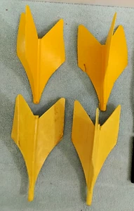 4 Missile Game, Yellow FLETCHING TALES ONLY used NO MEDAL POINTS - Picture 1 of 3