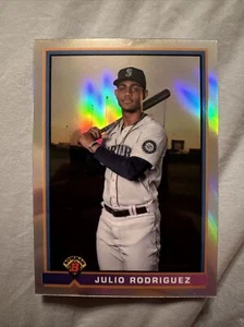 2021 Bowman 1991 Bowman Refractor Julio Rodriguez Seattle Mariners #91B-JR - Picture 1 of 2