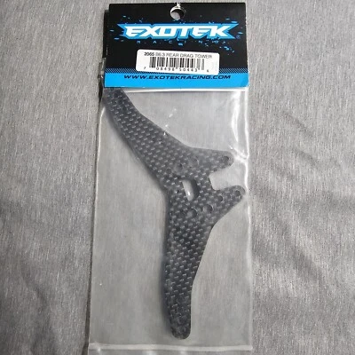 Exotek 2065 B6 Rear Drag Tower 4mm Carbon Fiber for Laydown/Layback Gearboxes - Image 1 of 2