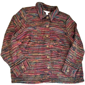 Giacca blazer CJ Banks Shacket donna taglie forti X colori autunnali misto cotone boho - Foto 1 di 9