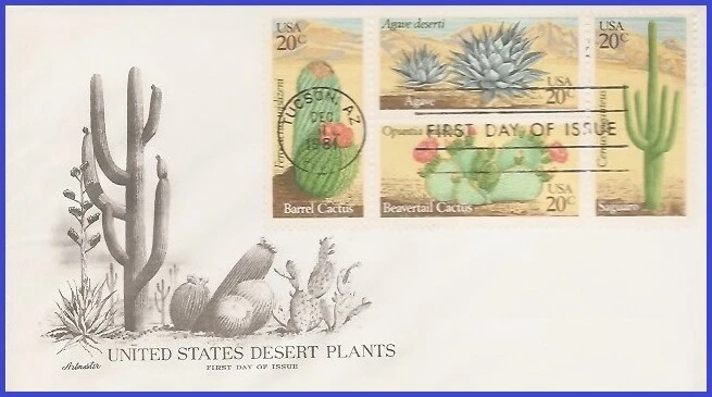 USA5 #1942-45 U/A ARTMASTER FDC BL4  Desert Plants - Image 1 of 1