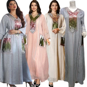 Abaya Women Muslim Maxi Dress Kaftan Islamic Long Robes Vintage Kaftan Dubai New - Bild 1 von 41
