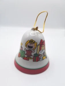 Campana adorno navideño vintage 1965 Peanuts Snoopy Sally Woodstock - Imagen 1 de 5