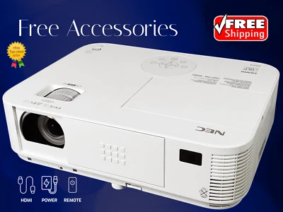 3200 Lumens DLP Projector  for Outdoor Movie Nights 1080p HDMI w/Bundle - Image 1 of 4