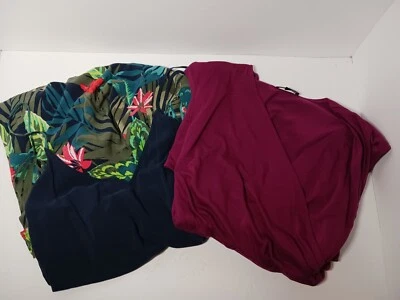 Lote De 2 Vestidos Antiguos Azul Marino Y Berydress Para Mujer Talla XL Púrpura Y Floral Foto 1 de 4