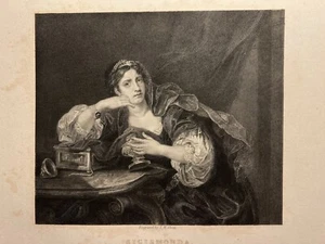 SIGISMONDA WITH THE HEART 1833 WILLIAM HOGARTH ANTIK STAHLSTICH ENGRAVING 42 - Bild 1 von 13