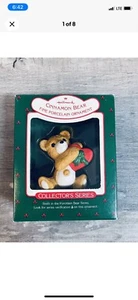 1988 Hallmark Weihnachtsschmuck ZIMTBÄR HERZ #6 Porzellan - Bild 1 von 3