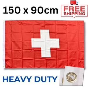 Switzerland Swiss Flag Large Outdoor Indoor Heavy Duty 150X90cm National Banner - Picture 1 of 7