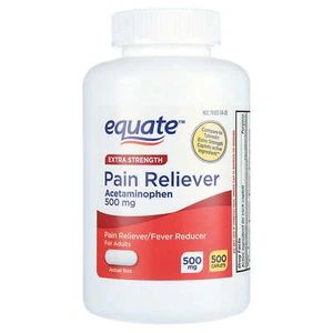Equate Extra Strength Acetaminophen Caplets, 500 mg, 500 Count - Picture 1 of 8