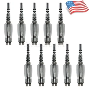 Acoplador rápido LED dental de 4 orificios 1-10 ajuste fibra óptica pieza de mano de alta velocidad YG4 - Imagen 1 de 27