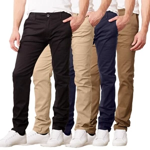 Men's Super Stretch Slim Fit Everyday Chino Pants (Sizes 30-42) 2 PACK FREE SHIP - Picture 1 of 20