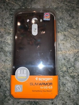 全新 Spigen Slim Armor 保护壳 适用于 LG G3 带盒 黑色 — 第 1/2 张图片