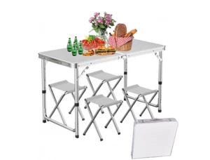 Campingmöbel Set QN-FT08-white Campingtisch mit 4 Stühle Klappmöbel - Bild 1 von 4