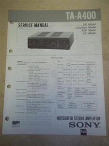 Sony Service Manual~TA-A400 Amplifier/AMP~Original~Repair - Picture 1 of 1