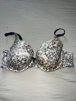 Sujetador Victoria Secret 36C Forrado Demi Lentejuelas Bling Gris Crema Colección 2012 Foto 1 de 4