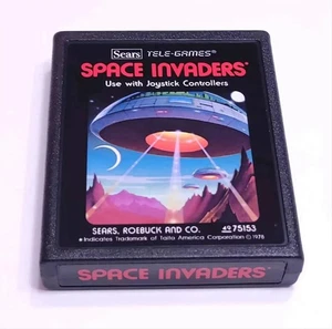 SPACE INVADERS Atari 2600 Spiel Cartridge mit schönem Ersatzetikett funktioniert gut - Bild 1 von 1