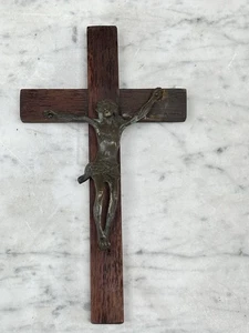 CROCIFISSO GESÙ CRISTO IN CROCE ANNI 30 LEGNO BRONZO OTTIMA FATTURA OLD GESÙ - Bild 1 von 11