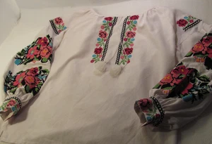 Camisa Vyshyvanka Mujer L Blanca Tradicional Cruz Puntada Bordado Ucrania Rosa - Imagen 1 de 16