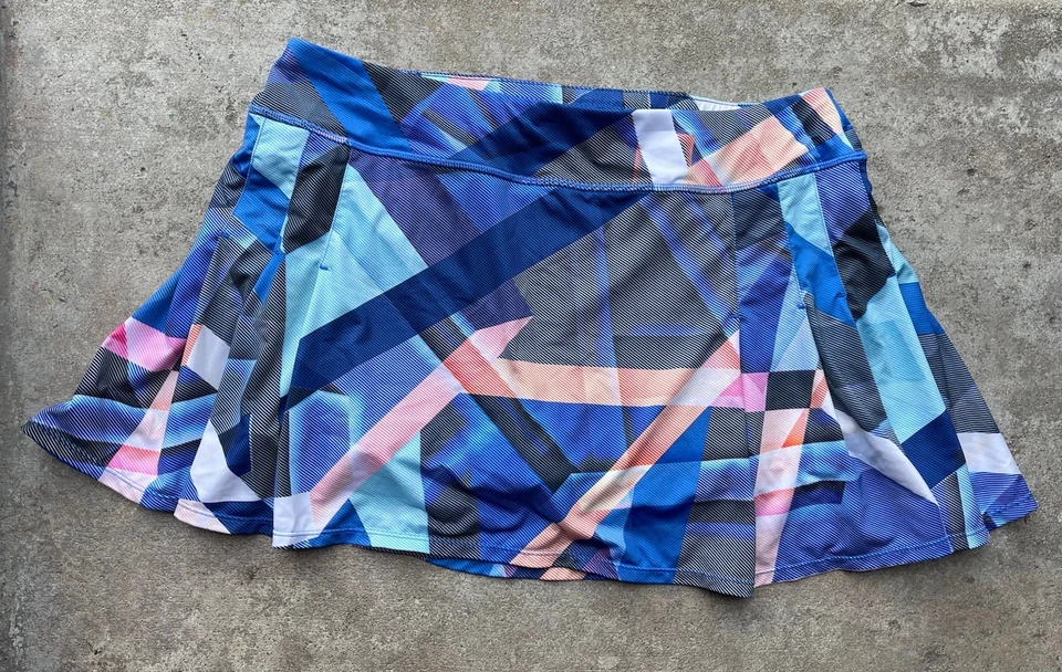 Athleta Mujer Eléctrico Geo Sport Skort Talla XL Fitness Correr Tenis Pickleball Foto 1 de 4