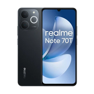 Cellulare Smartphone REALME Note 70T 4G 4+128GB 6,74" Obsidian Black NERO - Immagine 1 di 4