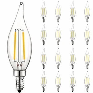 16x Luxrite 4W Vintage Candelabra LED Bulb Dimmable 4000K 400lm Cool White E12 - Picture 1 of 7