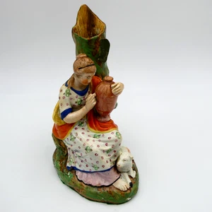 Antique Staffordshire Pearlware Spill Vase Agrippina Urn Lamb ca 1840  AS IS - Picture 1 of 12