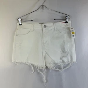 Wrangler White Denim Distressed Cut Off Shorts Summer Casual Womens Size 6/28 - Picture 1 of 3