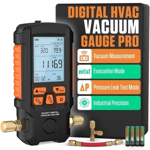 Misuratore di Vacuum Digitale Pro, Misuratore di Vacuum HVAC, Precisione 0,2%, Gamma 0-2000 mbar... - Foto 1 di 8