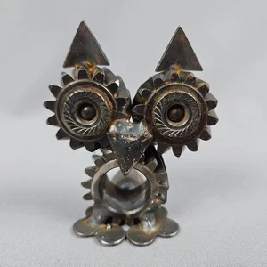 Döbel die Eule Metallskulptur Fundobjekt Kunst 3" hoch - Bild 1 von 7
