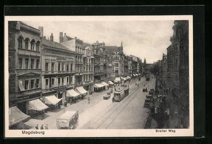 Magdeburg, Breiter Weg mit Straßenbahn, Ansichtskarte  - Picture 1 of 2