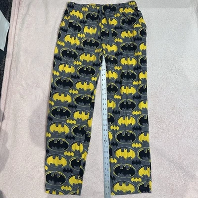 DC Batman Men’s Medium Fleece Pajama Pants Pull On Logo Straight Leg PJs - Image 1 of 4