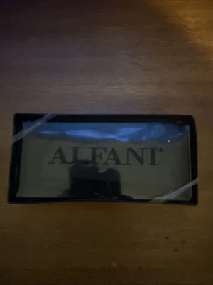 ALFANI 男式领结纯色黑色缎面预绑领结新品 — 第 1/4 张图片