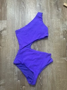 Beach Riot Badeanzug Mädchen XL Little Celine Frottee Ausschnitt lila Einteiler gebraucht, in einwandfreiem Zustand - Bild 1 von 7