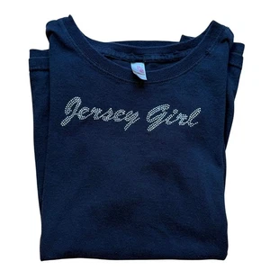 Y2k T-Shirt schwarz Jersey Shore Größe Large McBling Strass Myspace Bimbo  - Bild 1 von 5
