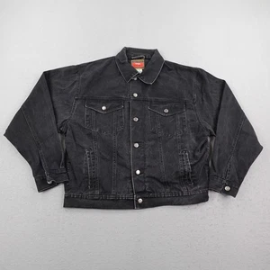 Vintage Wrangler Hero Jacke Herren Medium Schwarz Denim Trucker Jeansmantel Cowboy - Bild 1 von 9
