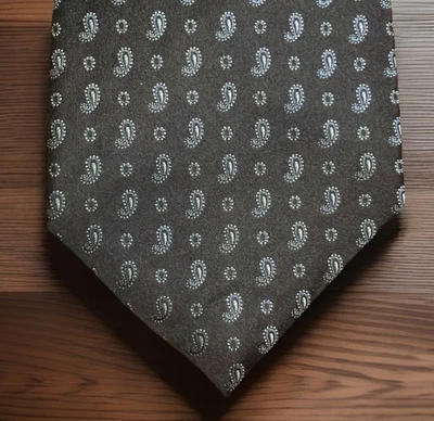 Corbata para hombre DKNY 100 % seda negra/gris plateada imprescindible Foto 1 de 4