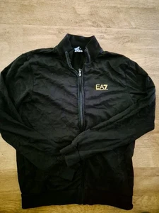 MENS EMPORIO ARMANI FULL ZIP TRACK TOP LARGE BLACK - Picture 1 of 6