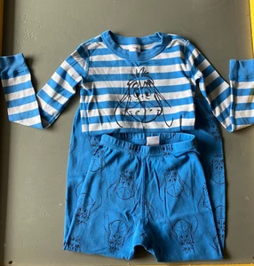 Hanna Andersson Eeyore Winnie The Pooh Pajamas 160 US 5 Organic Lohn John PJ’s - Picture 1 of 5