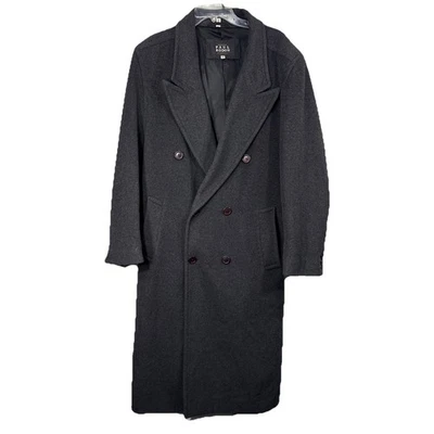 Paul Rodon Overcoat Mens 42 Wool Cashmere Blend Long Double Breasted Black Coat - Image 1 of 4