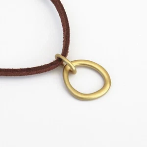 18K gold pendant necklace, handmade organic link pendant - Zen Nature Collection - Picture 1 of 9