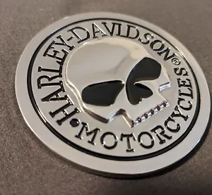 3D Willie G Polished Solid METAL Emblem Badge Harley Davidson Tank/Trunk 2.75in - Picture 1 of 4